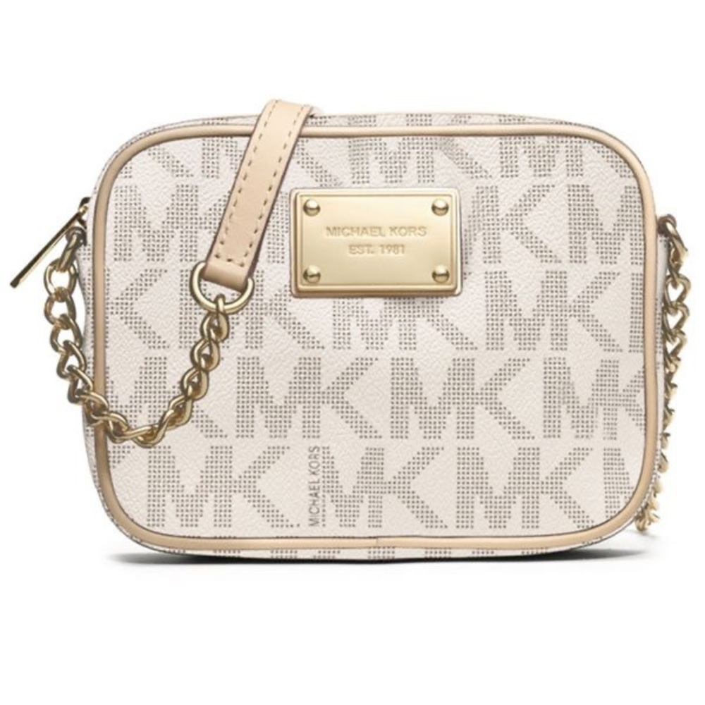 Michael Kors Beige Monogram Crossbody Bag